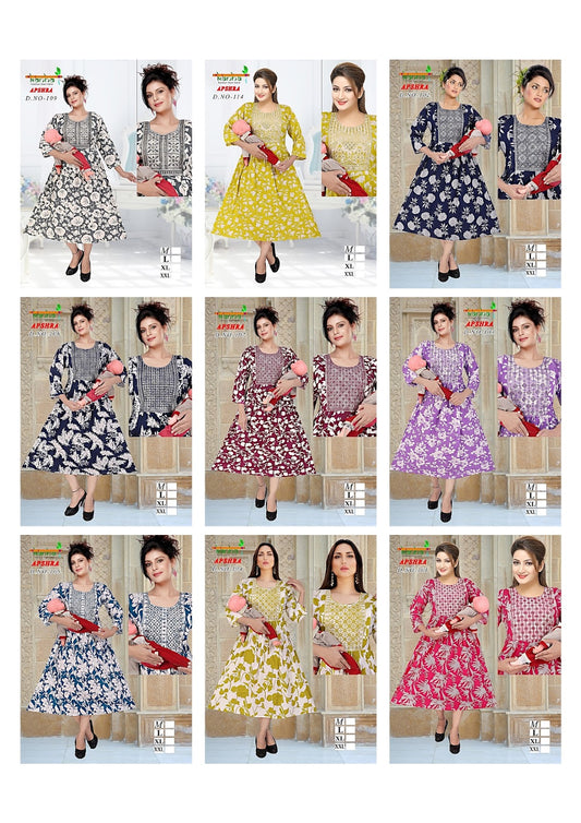 Apshra Liva Kanha Reyon Feeding Kurtis Exporter Ahmedabad