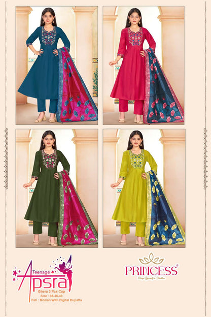 Apsra Princess Creation Roman Girls Readymade Pant Suits Manufacturer Ahmedabad