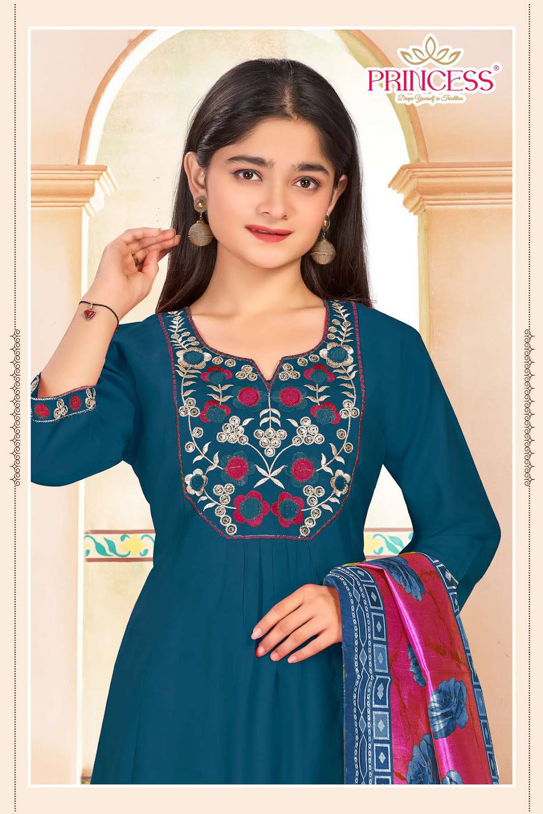 Apsra Princess Creation Roman Girls Readymade Pant Suits Manufacturer Ahmedabad