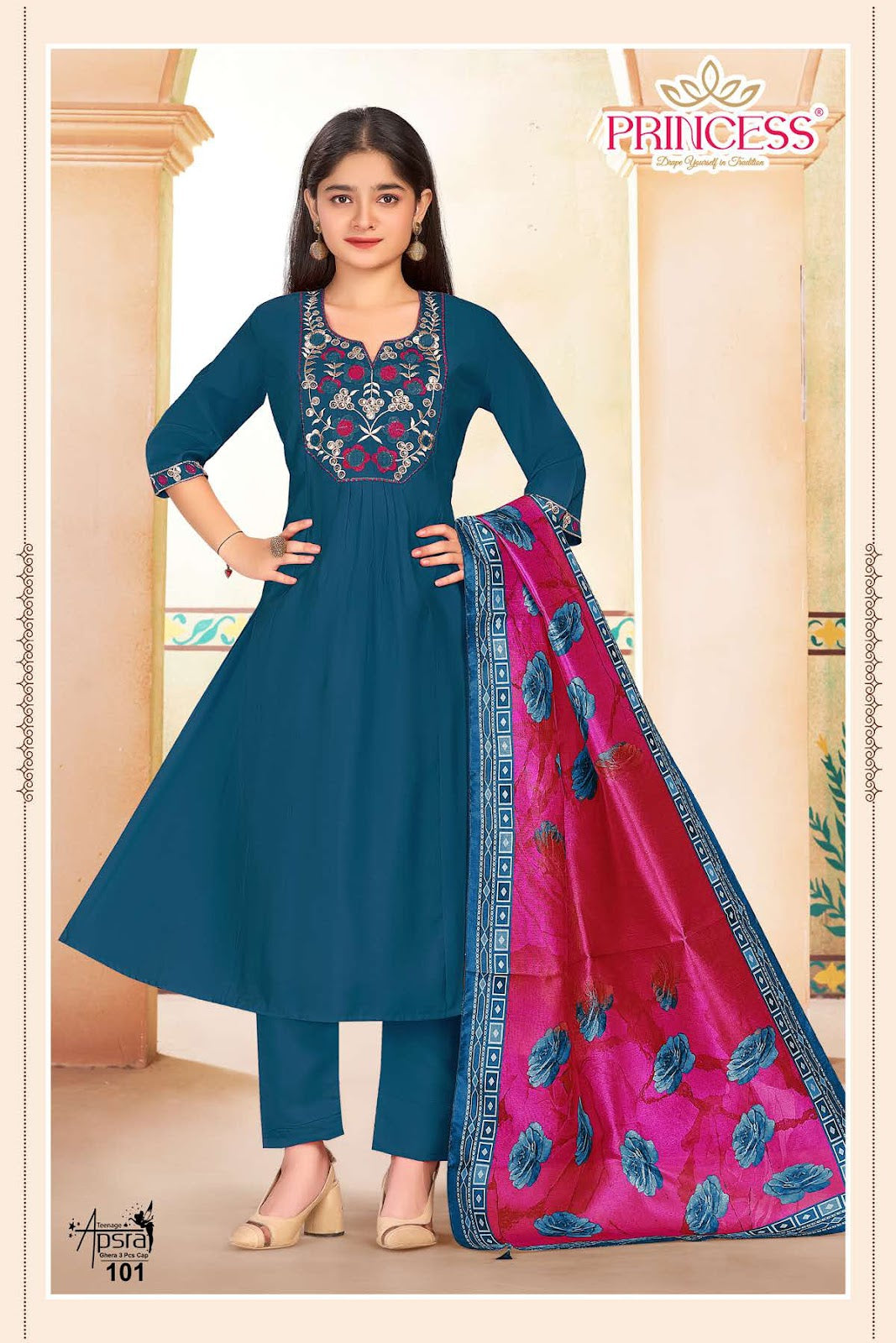 Apsra Princess Creation Roman Girls Readymade Pant Suits Manufacturer Ahmedabad