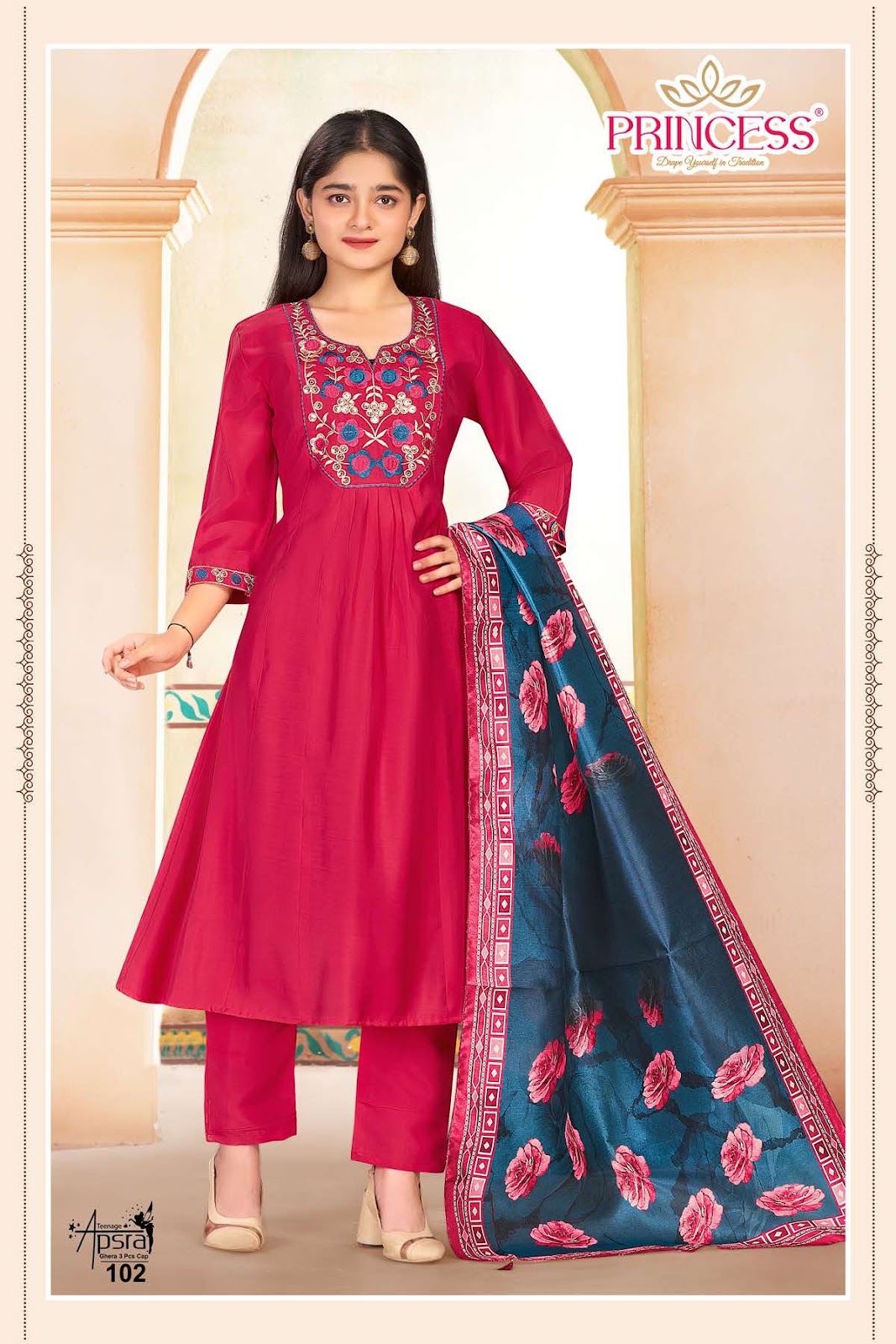 Apsra Princess Creation Roman Girls Readymade Pant Suits Manufacturer Ahmedabad