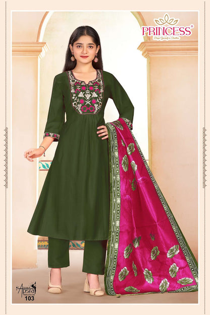 Apsra Princess Creation Roman Girls Readymade Pant Suits Manufacturer Ahmedabad