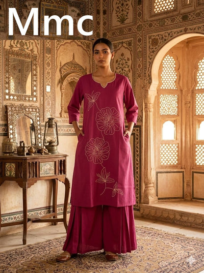 Aqua Flower Mmc Cotton Co Ord Set Supplier Gujarat