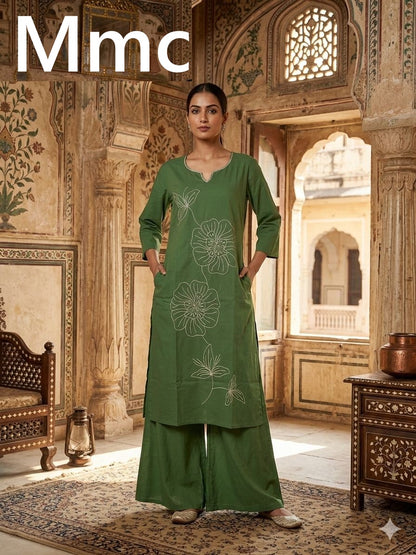 Aqua Flower Mmc Cotton Co Ord Set Supplier Gujarat