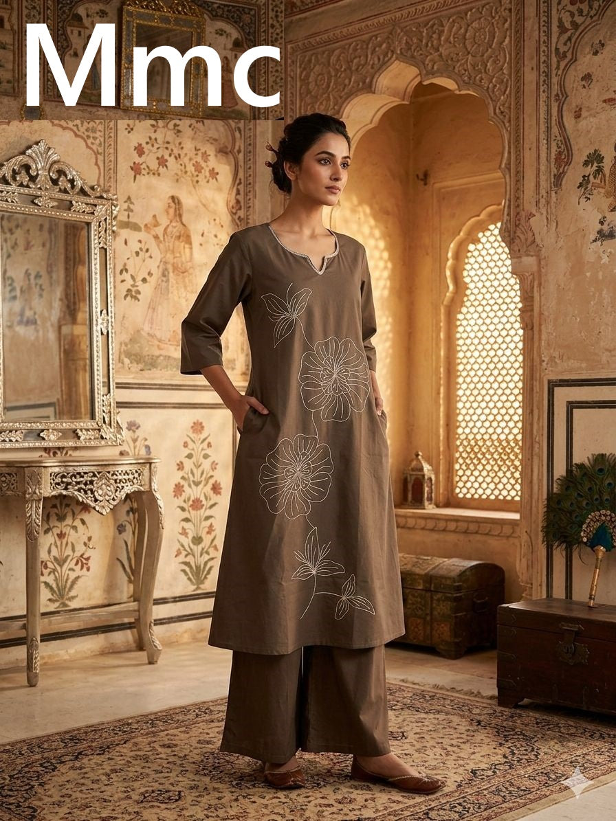 Aqua Flower Mmc Cotton Co Ord Set Supplier Gujarat