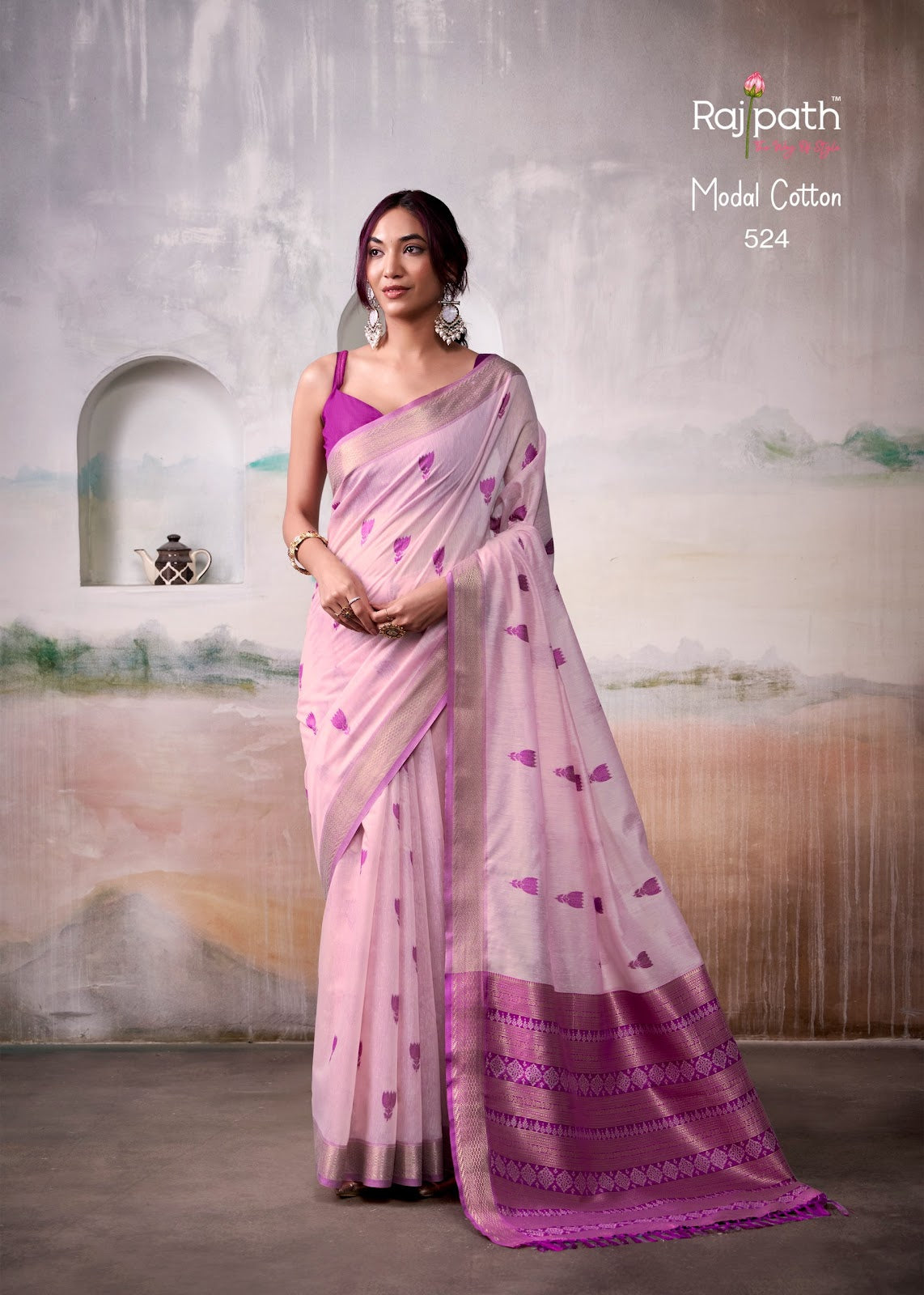 Aqua Silk Rajpath Modal Cotton Sarees Wholesaler