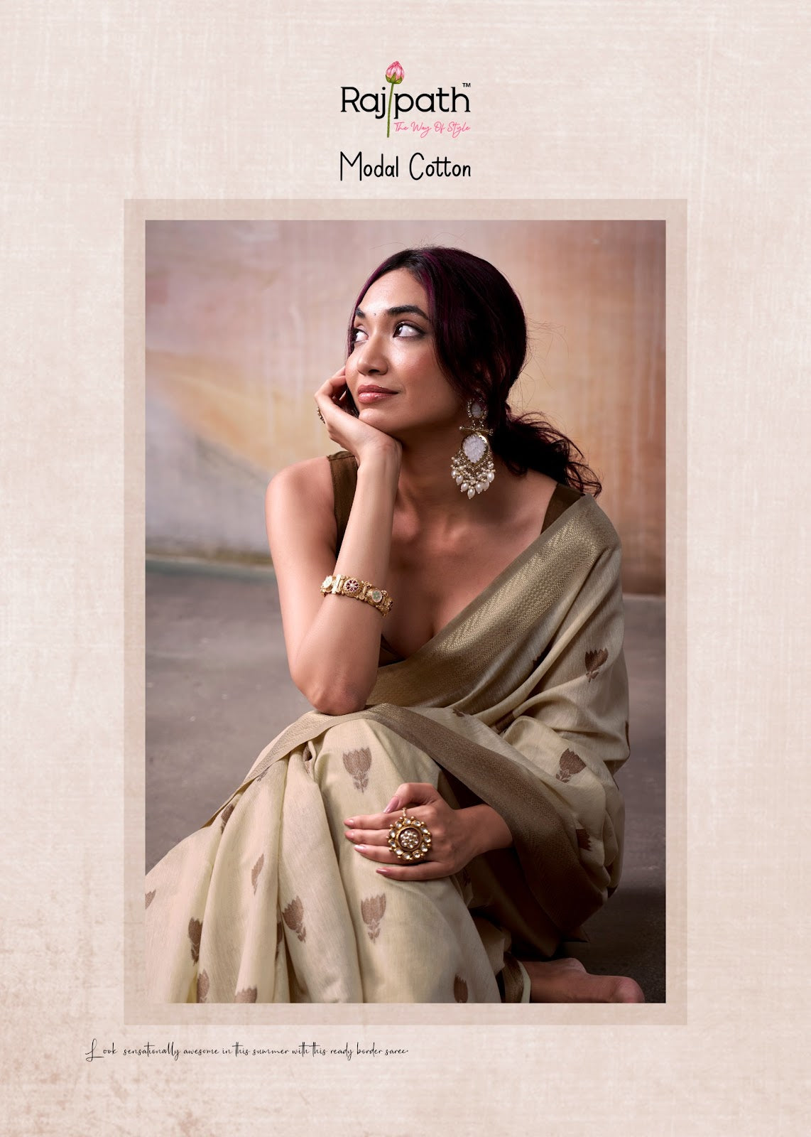 Aqua Silk Rajpath Modal Cotton Sarees Wholesaler