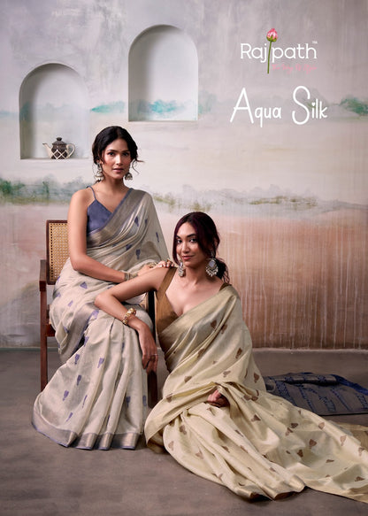 Aqua Silk Rajpath Modal Cotton Sarees Wholesaler