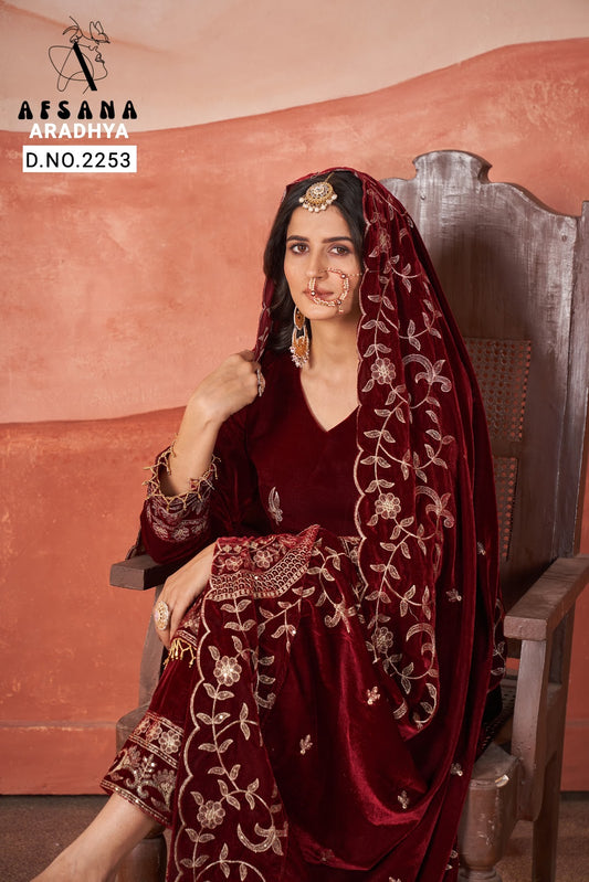 Aradhya Afsana Readymade Velvet Suits Supplier Ahmedabad