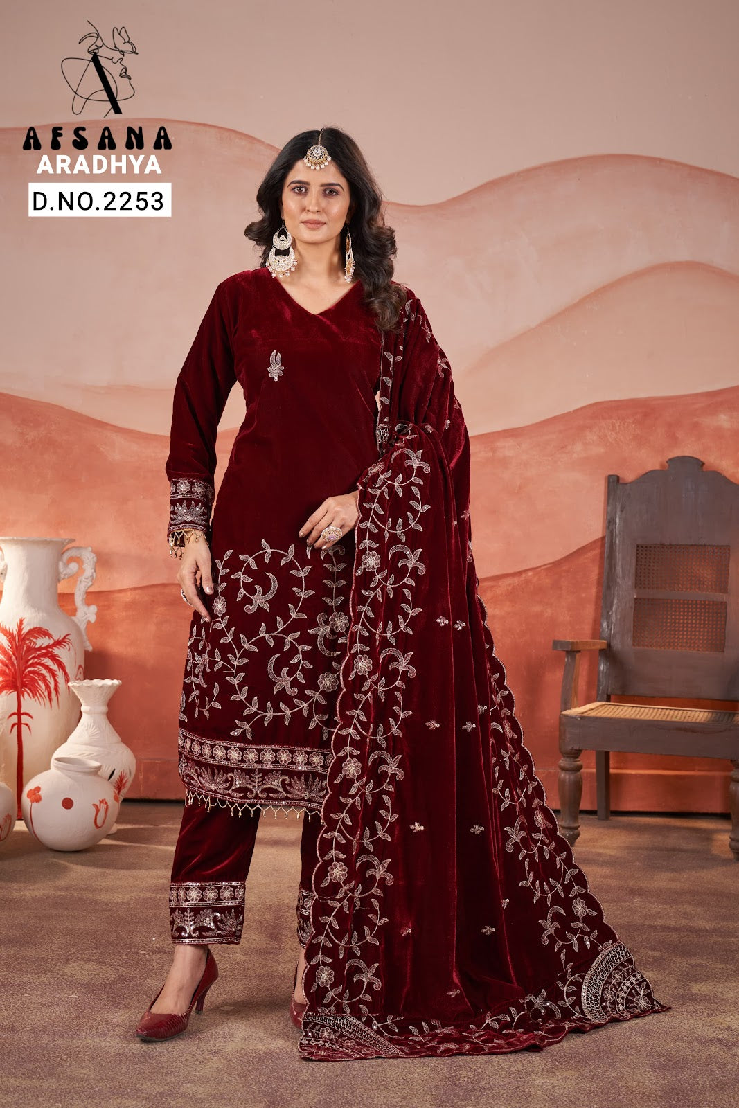 Aradhya Afsana Readymade Velvet Suits Supplier Ahmedabad