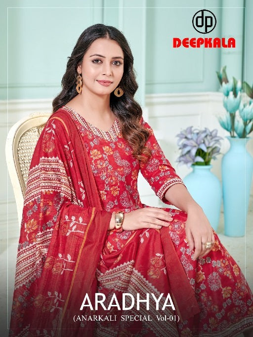 Aradhya Vol 1 Deepkala Cotton Readymade Anarkali Suits Supplier India