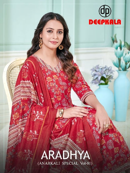 Aradhya Vol 1 Deepkala Cotton Readymade Anarkali Suits Supplier India