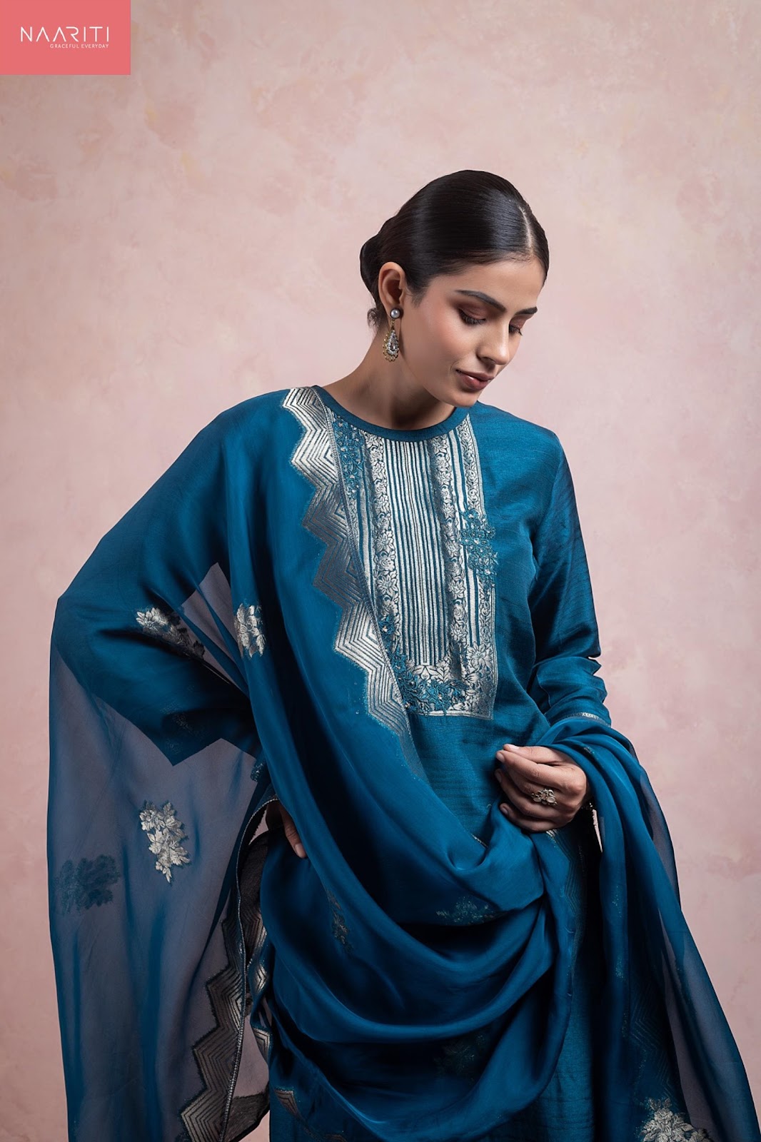 Arali Naariti Silk Jacquard Pant Style Suits Manufacturer Gujarat