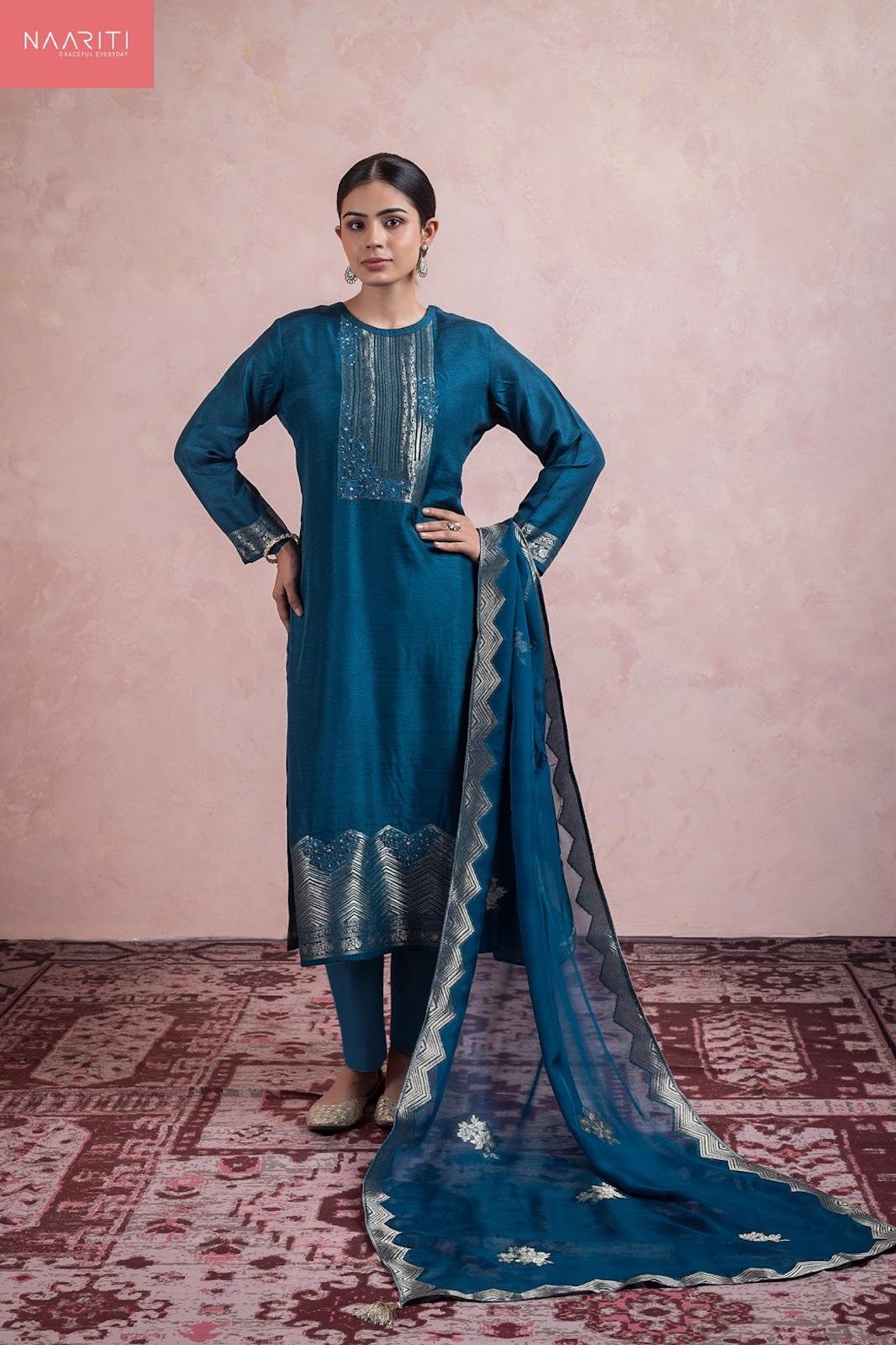 Arali Naariti Silk Jacquard Pant Style Suits Manufacturer Gujarat