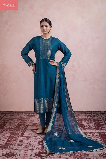 Arali Naariti Silk Jacquard Pant Style Suits Manufacturer Gujarat