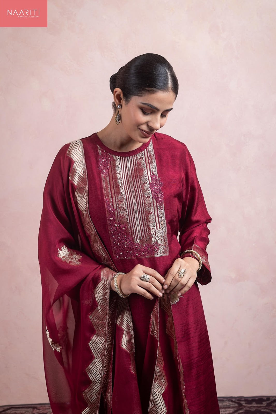 Arali Naariti Silk Jacquard Pant Style Suits Manufacturer Gujarat