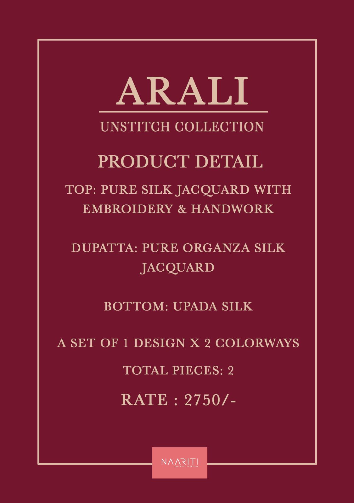 Arali Naariti Silk Jacquard Pant Style Suits Manufacturer Gujarat