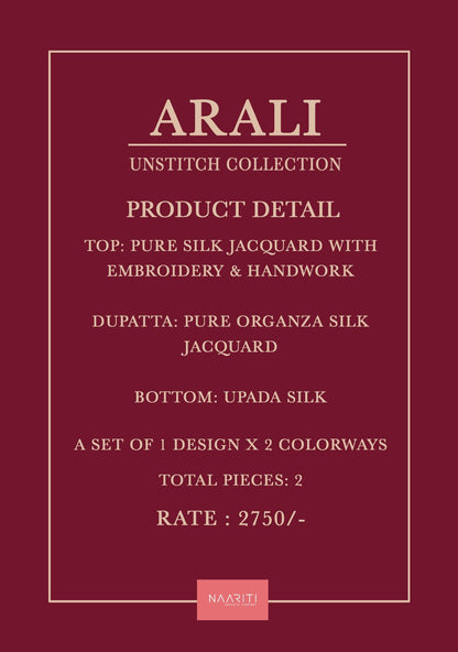 Arali Naariti Silk Jacquard Pant Style Suits Manufacturer Gujarat