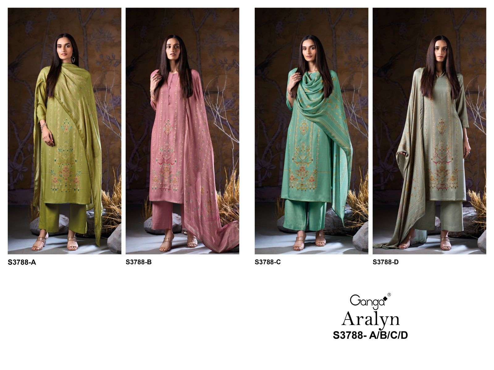 Aralyn 3788 Ganga Wool Pashmina Suits Wholesaler