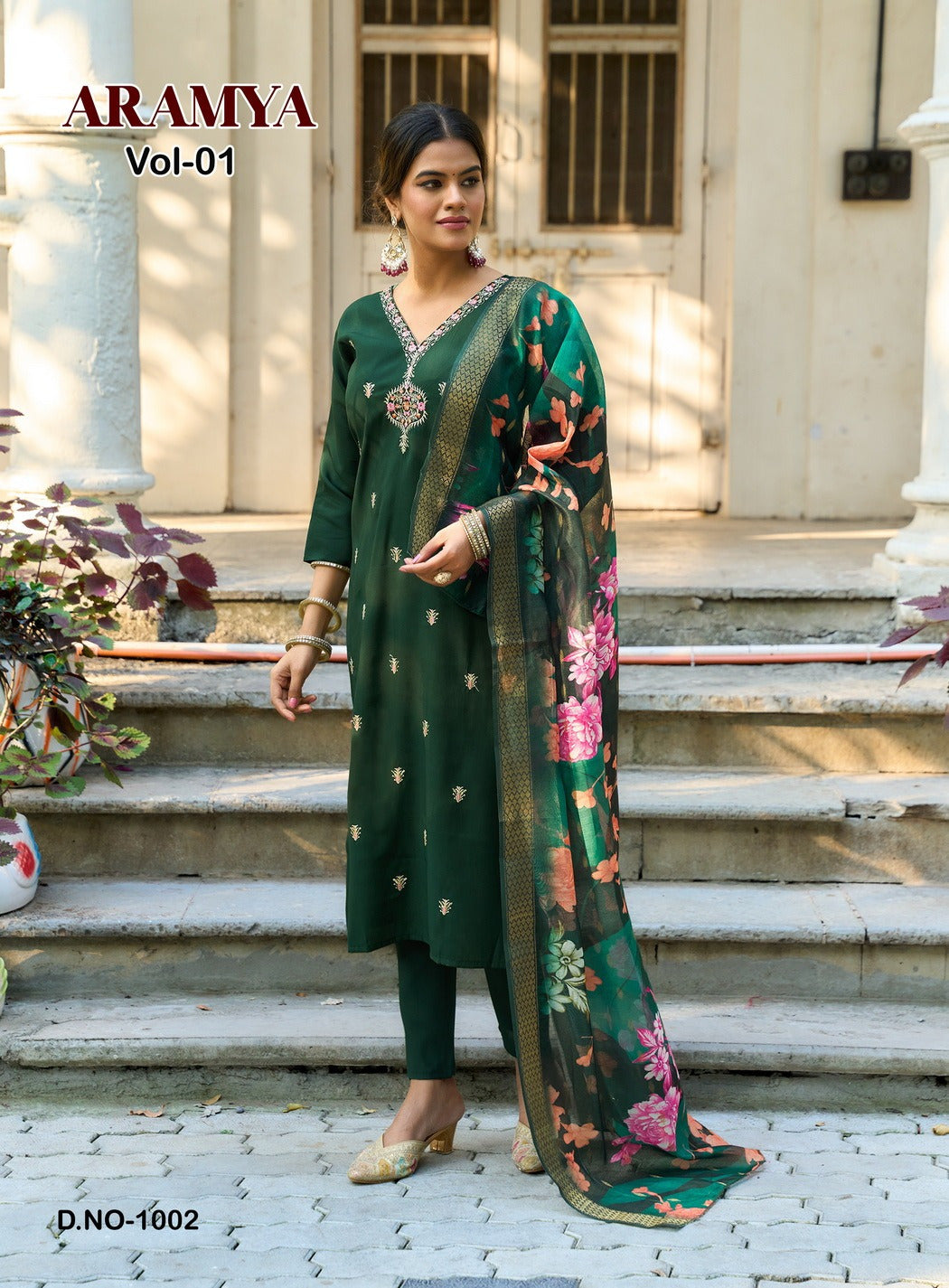 Aramya Vol 1 Passion Tree Roman Silk Readymade Pant Style Suits Manufacturer India