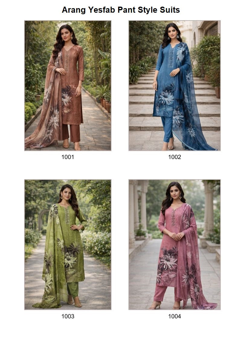 Arang Yesfab Silk Pant Style Suits Exporter Ahmedabad