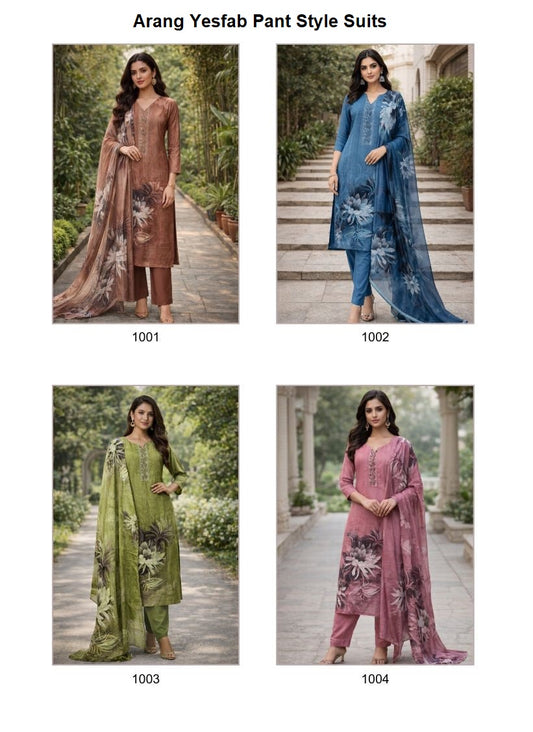 Arang Yesfab Silk Pant Style Suits Exporter Ahmedabad