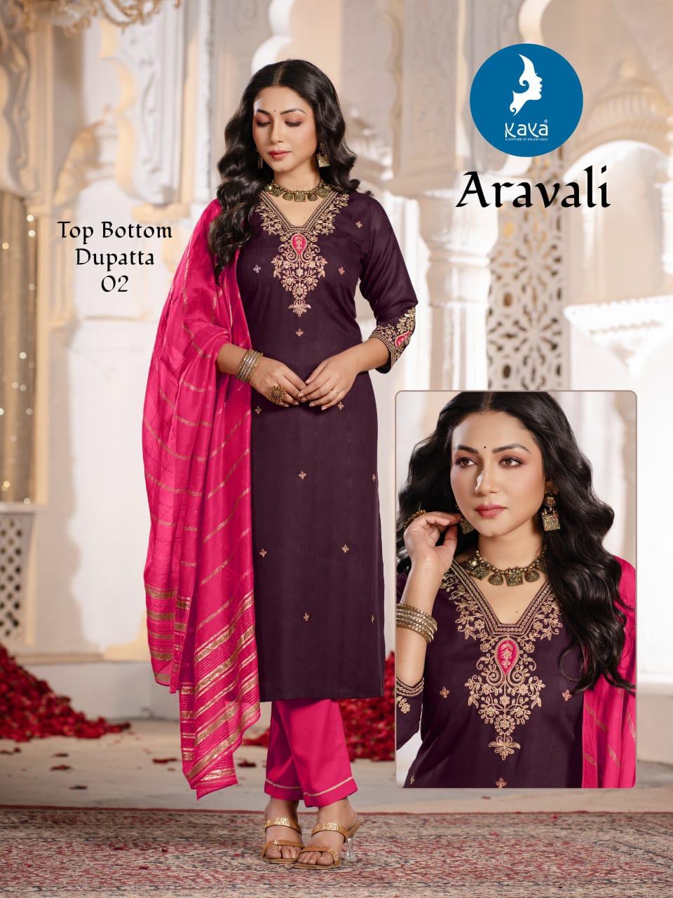 Aravali Kaya Rayon Dobby Readymade Pant Style Suits Wholesaler