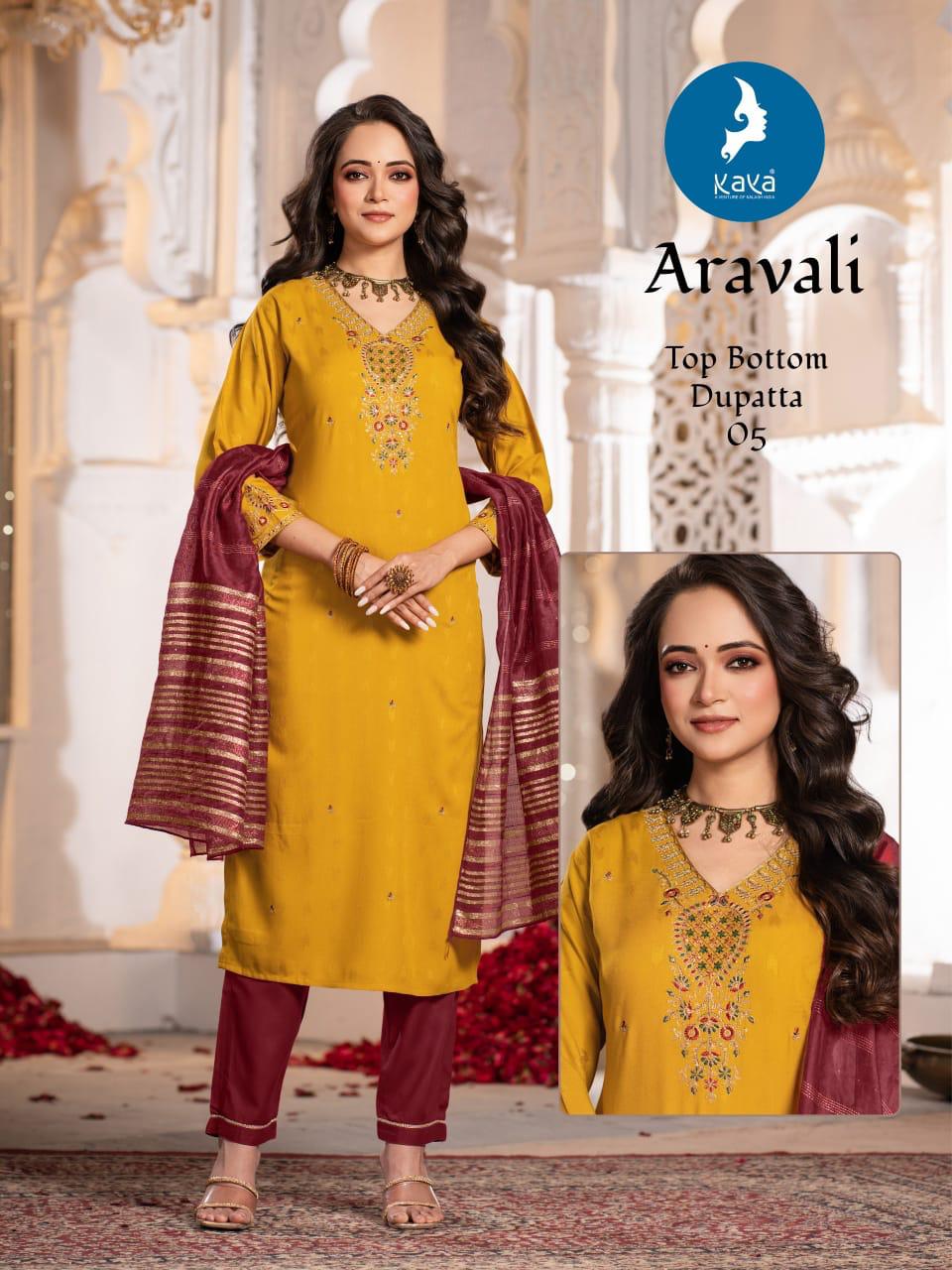 Aravali Kaya Rayon Dobby Readymade Pant Style Suits Wholesaler