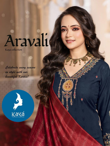 Aravali Kaya Rayon Dobby Readymade Pant Style Suits Wholesaler