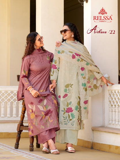 Archana 22 Relssa Fabrics Cotton Plazzo Style Suits Exporter India