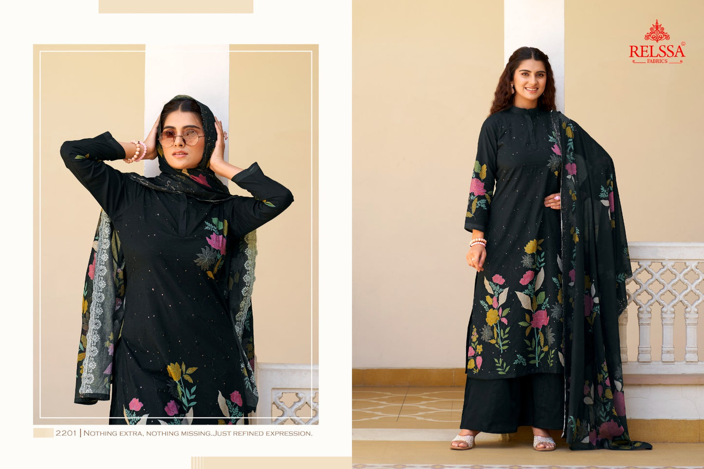 Archana 22 Relssa Fabrics Cotton Plazzo Style Suits Exporter India