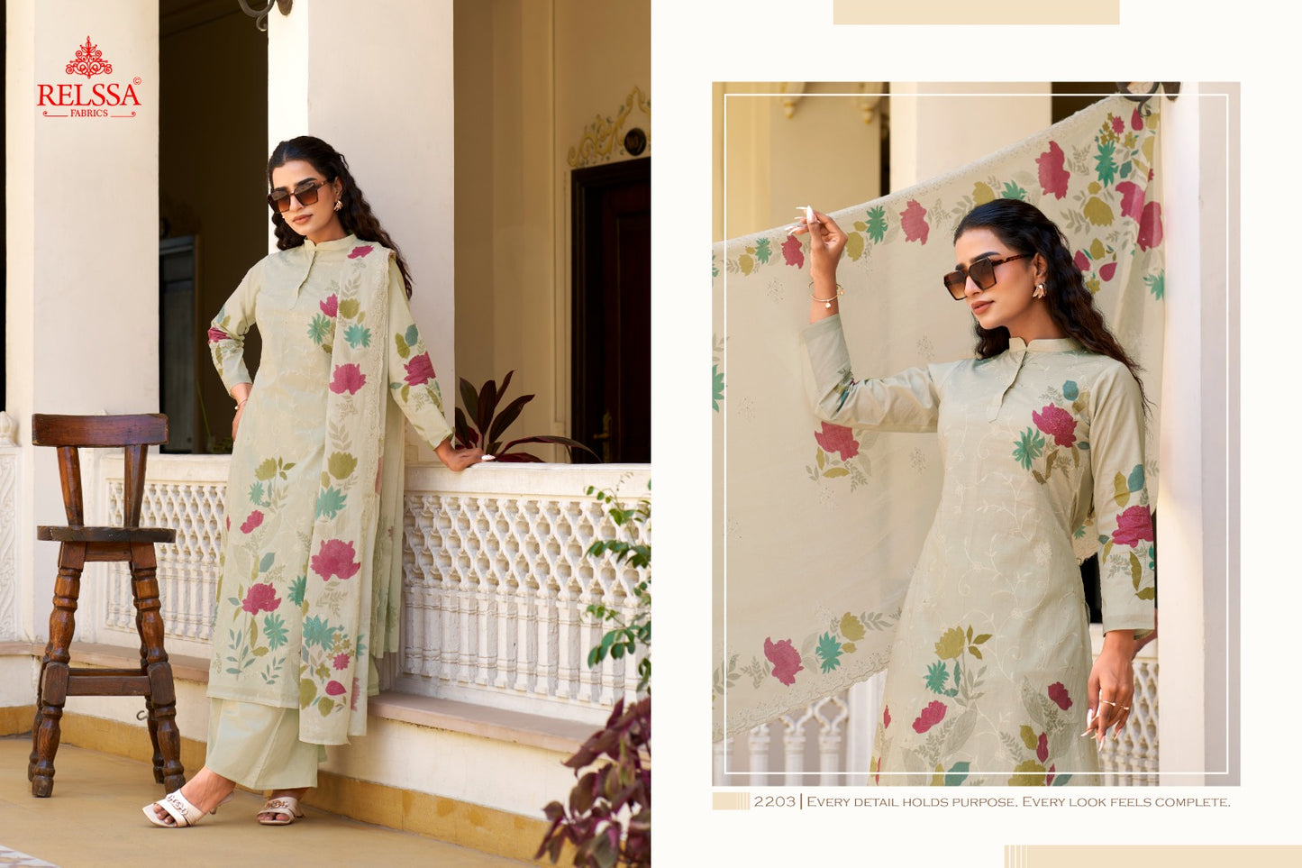 Archana 22 Relssa Fabrics Cotton Plazzo Style Suits Exporter India