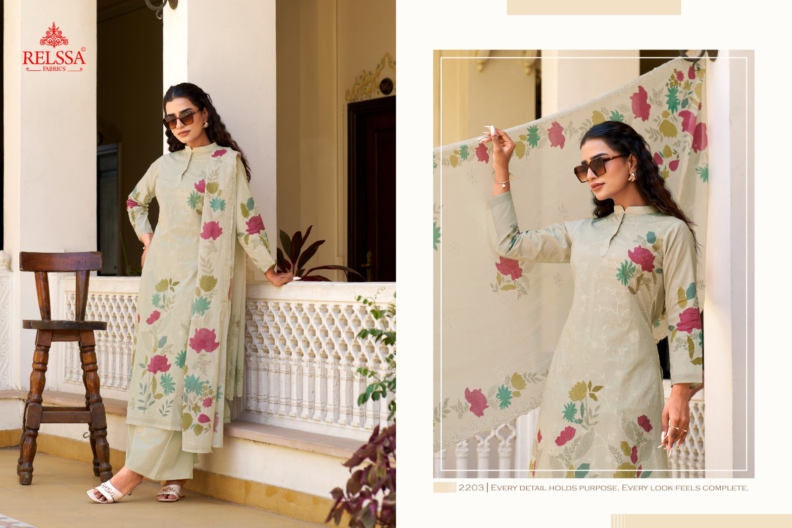 Archana 22 Relssa Fabrics Cotton Plazzo Style Suits Exporter India