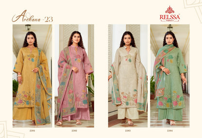 Archana 23 Relssa Fabrics Cotton Plazzo Style Suits Supplier India