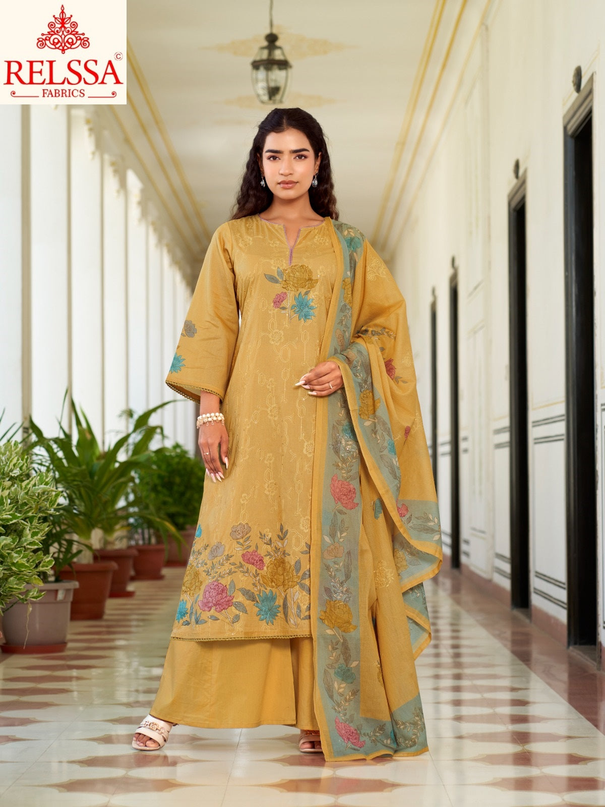 Archana 23 Relssa Fabrics Cotton Plazzo Style Suits Supplier India