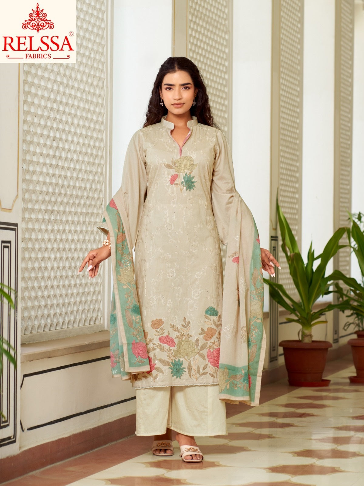 Archana 23 Relssa Fabrics Cotton Plazzo Style Suits Supplier India