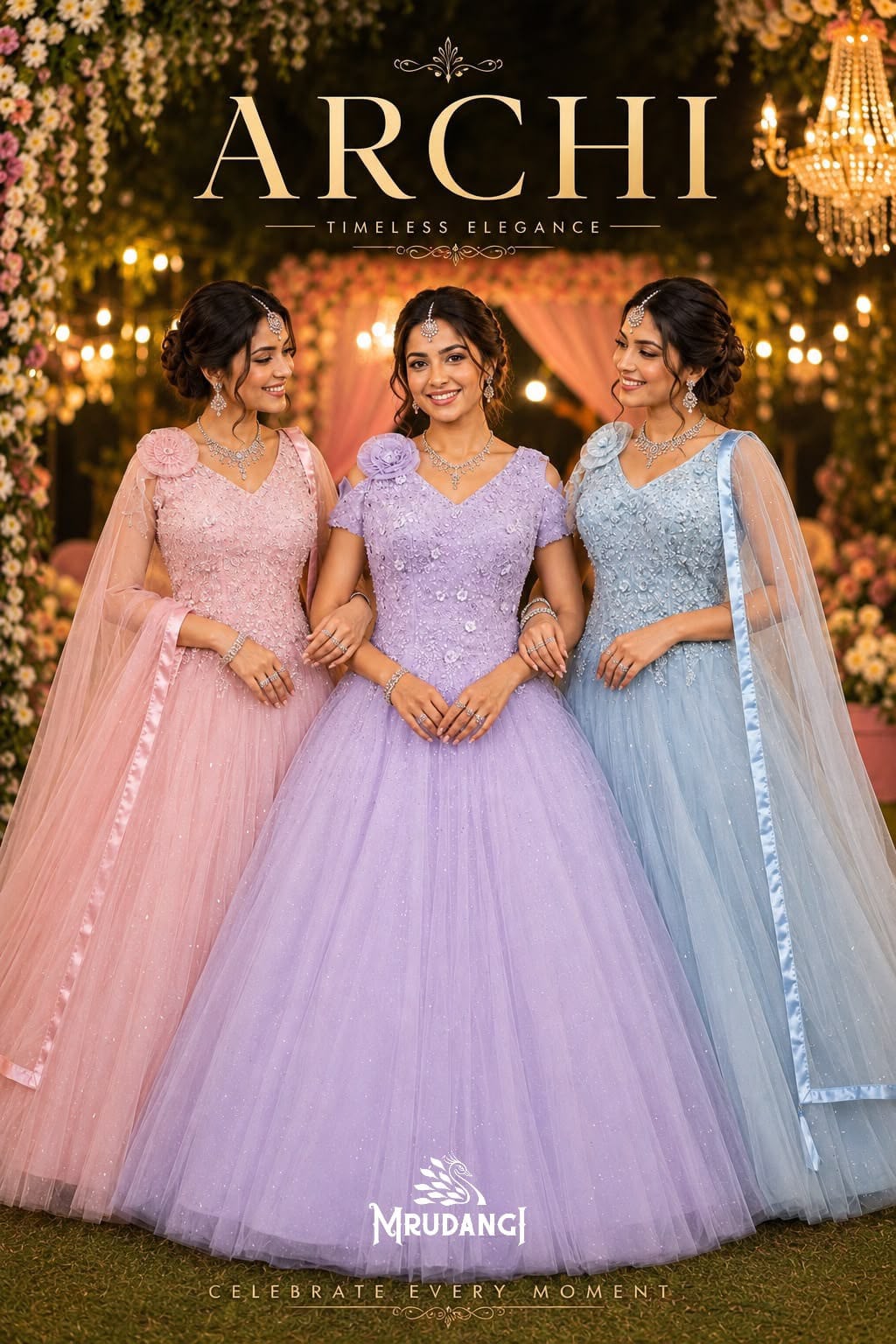 Archi Mrudangi Net One Piece Gown Exporter Gujarat