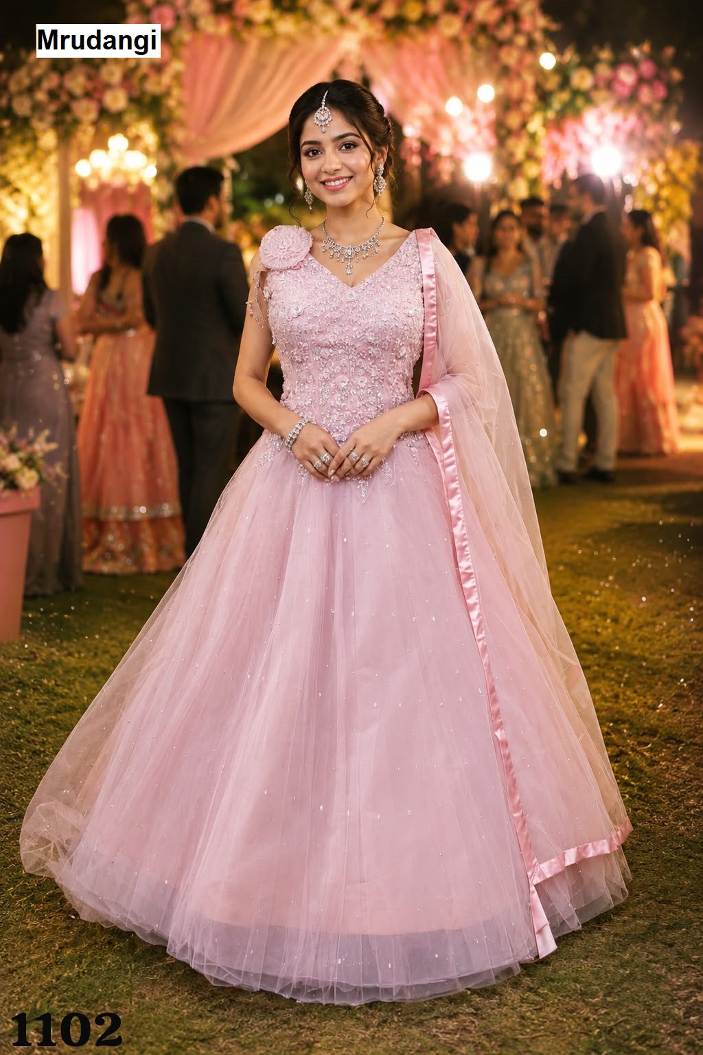 Archi Mrudangi Net One Piece Gown Exporter Gujarat