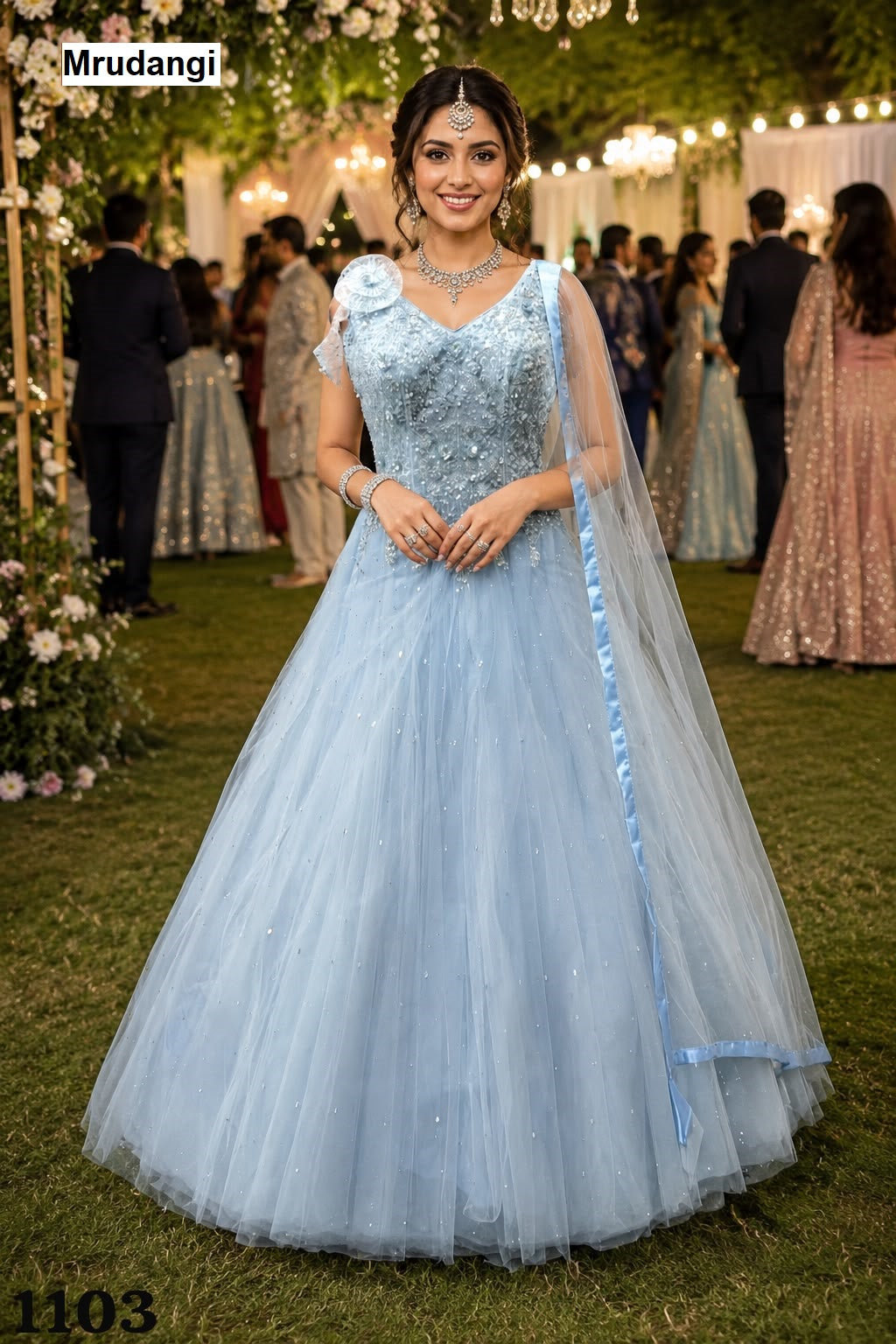 Archi Mrudangi Net One Piece Gown Exporter Gujarat