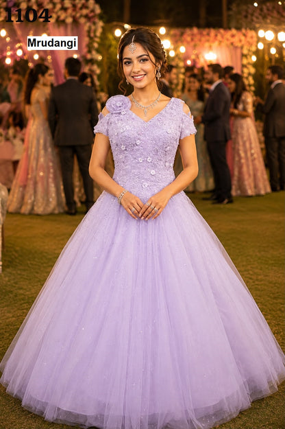 Archi Mrudangi Net One Piece Gown Exporter Gujarat