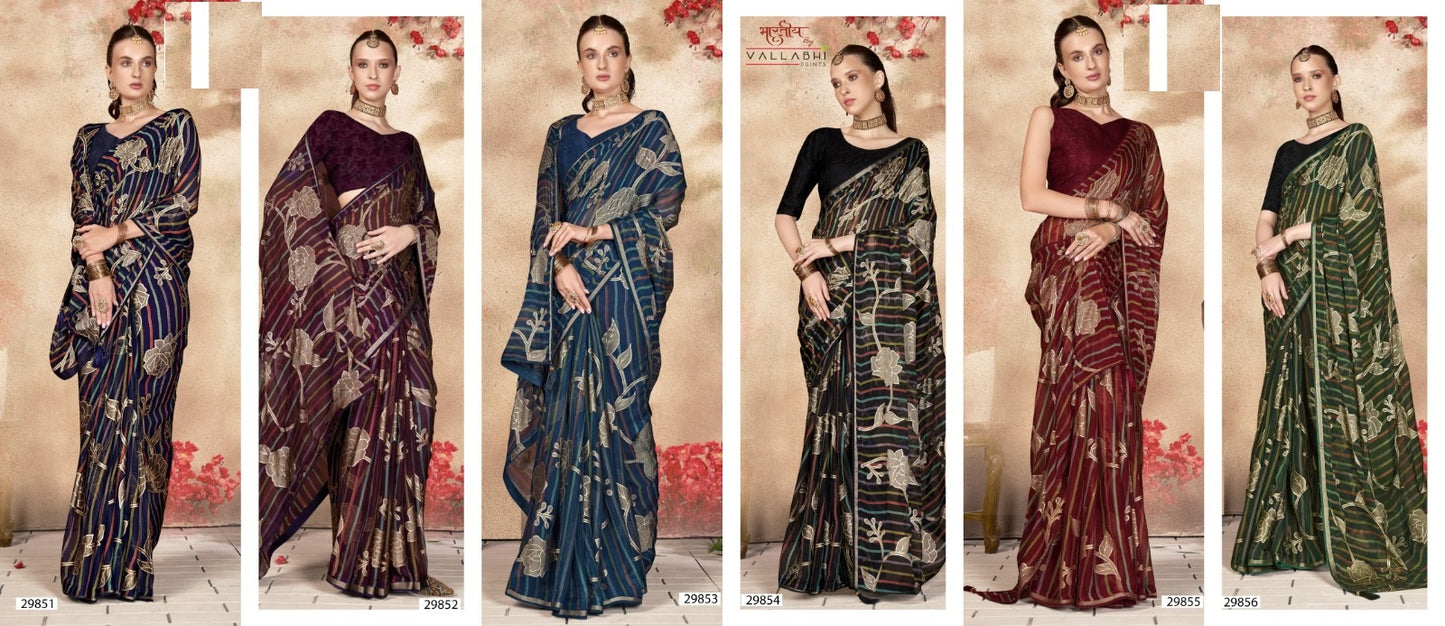 Archie Vallabhi Prints Brasso Sarees Wholesaler Ahmedabad