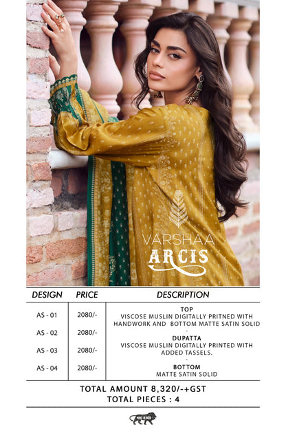 Arcis Varshaa Viscose Muslin Pant Style Suits Exporter Ahmedabad