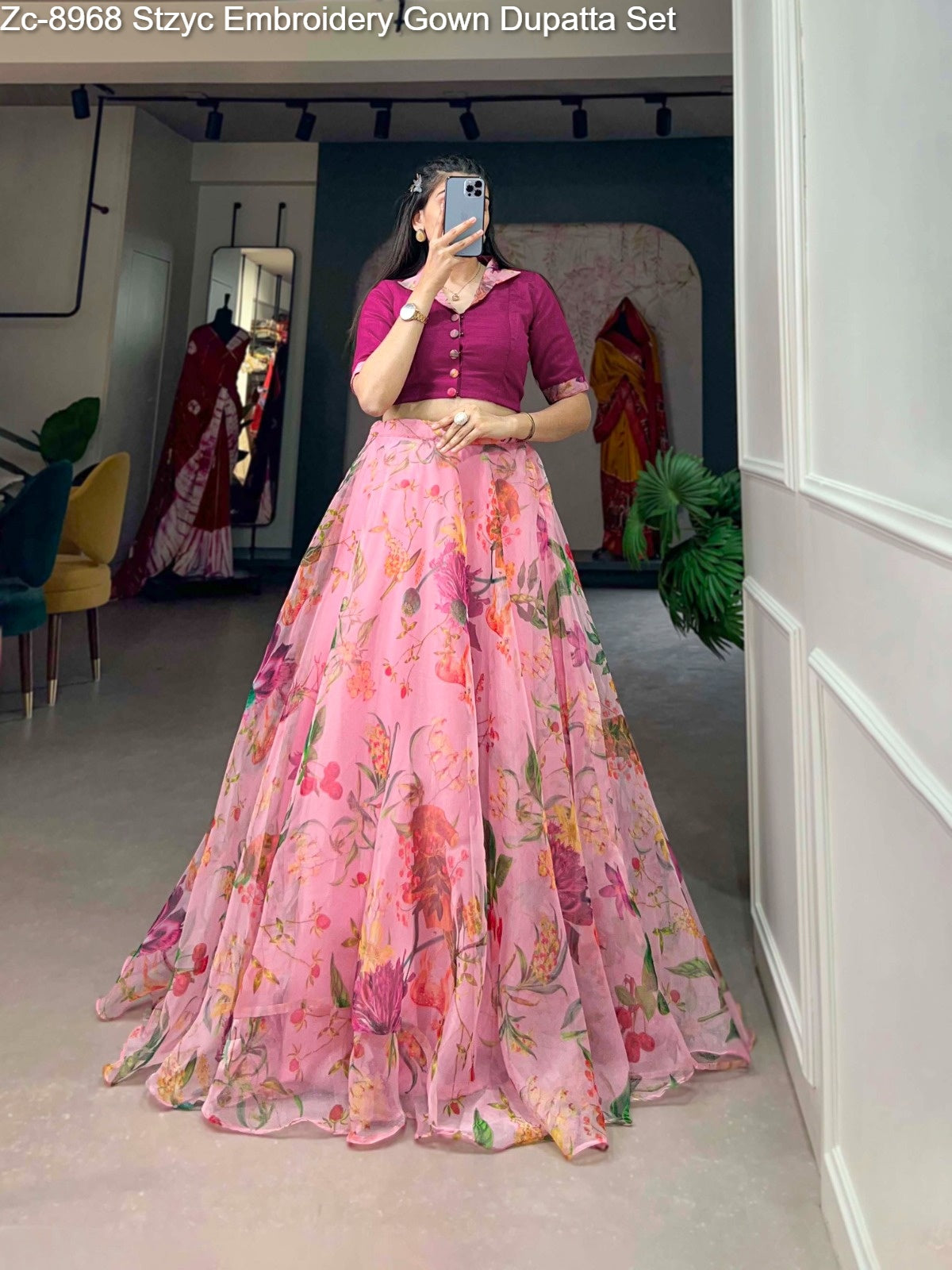 Ard1107 Co Ord Set Staard Organza Readymade Lehenga Choli Supplier India