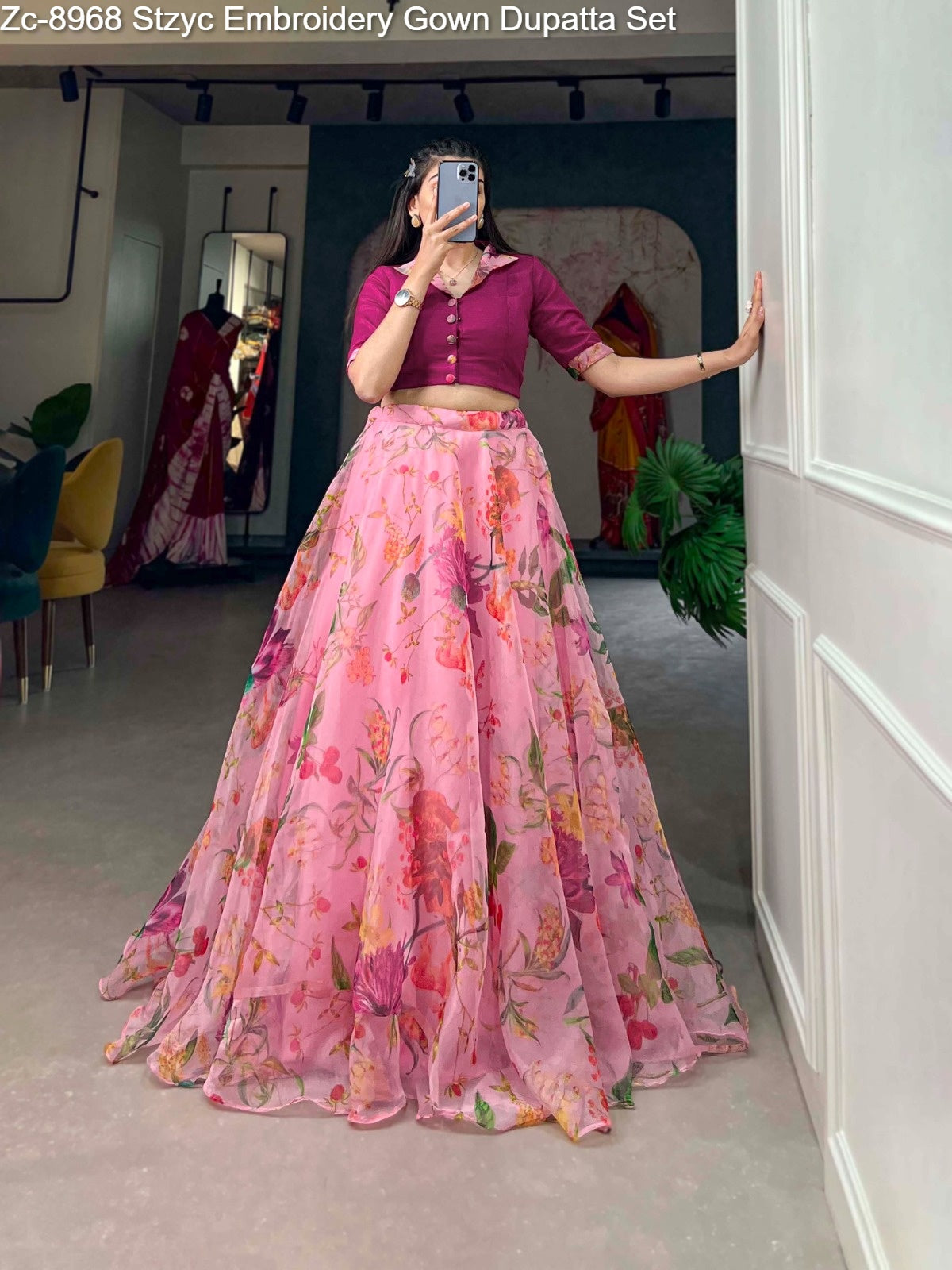 Ard1107 Co Ord Set Staard Organza Readymade Lehenga Choli Supplier India