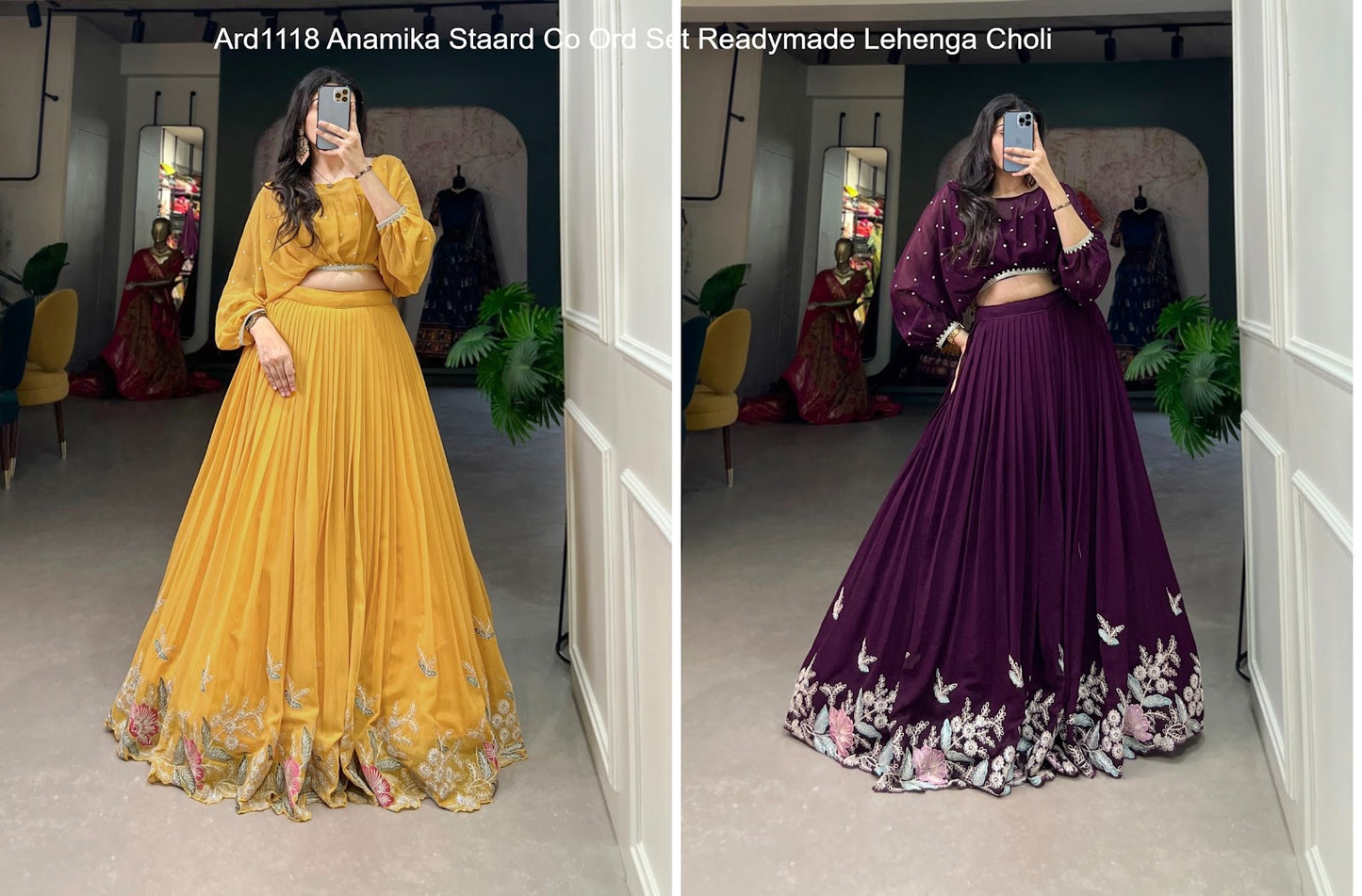 Ard1118 Anamika Co Ord Set Staard Georgette Readymade Lehenga Choli Wholesale Price