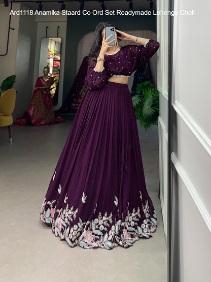 Ard1118 Anamika Co Ord Set Staard Georgette Readymade Lehenga Choli Wholesale Price
