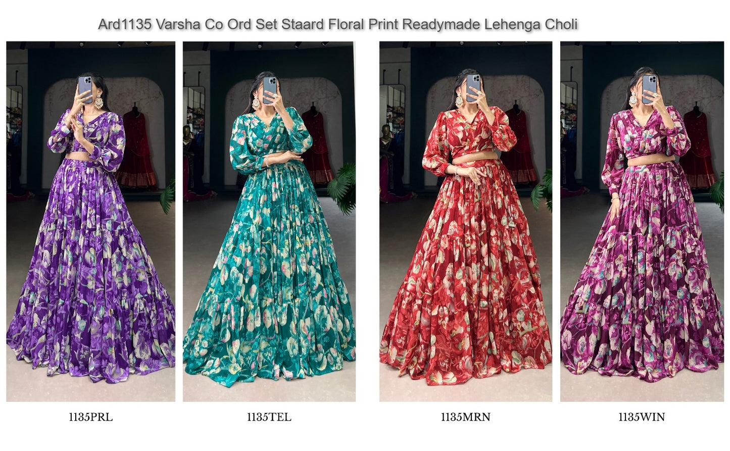 Ard1135 Varsha Co Ord Set Staard Georgette Readymade Lehenga Choli Wholesaler India