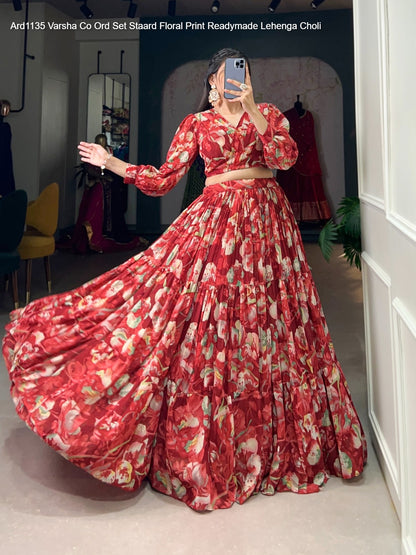 Ard1135 Varsha Co Ord Set Staard Georgette Readymade Lehenga Choli Wholesaler India