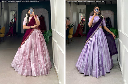 Ard2013 Staard Jacquard Silk Readymade Lehenga Choli Wholesale Rate