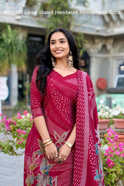 Ard3301 Staard Roman Silk Readymade Pant Style Suits Supplier Gujarat